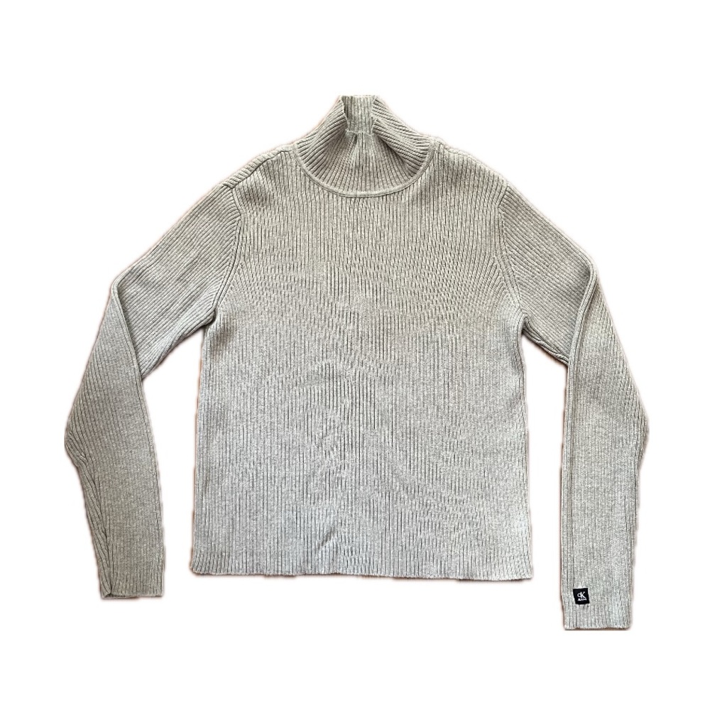Y2K Calvin Klein CK Jeans Ribbed Turtleneck Sweater - Picture 1 of 7